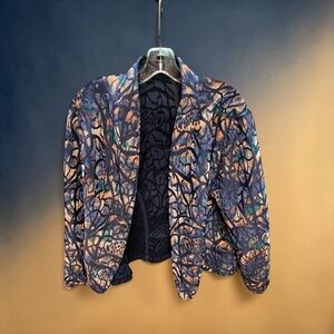 Coldwater Creek Reversible Jacquard Jacket – Size 16 – NWT